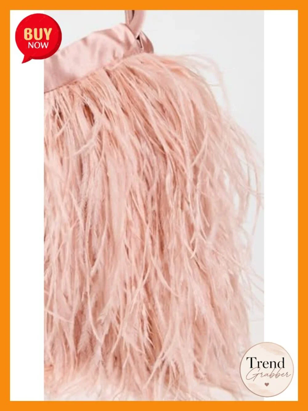 Feather Shoulder Bag with Adjustable Satin Straps